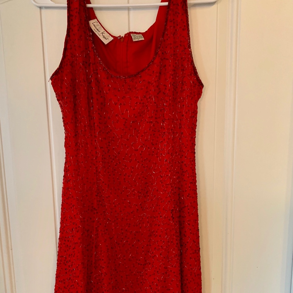 Vintage red dress with beading